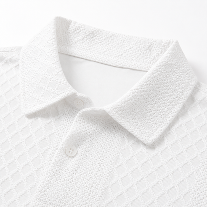 🔥 SPECIAL OFFER-Men's Textured Polo Set Summer Casual Outfit